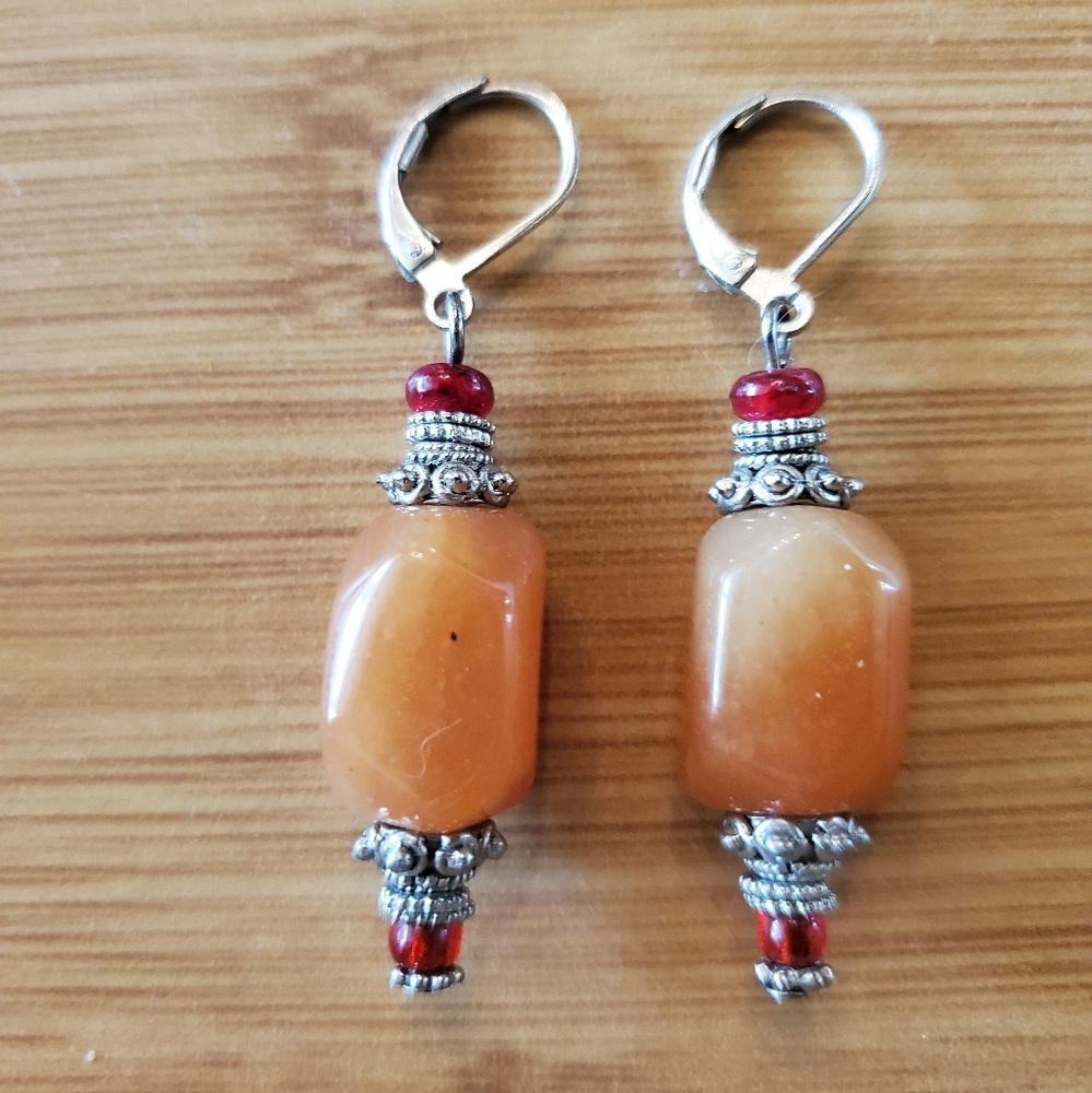 Peach Aventurite Earrings